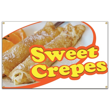 Sweet Crepes Banner Concession Stand Food Truck Single Sided